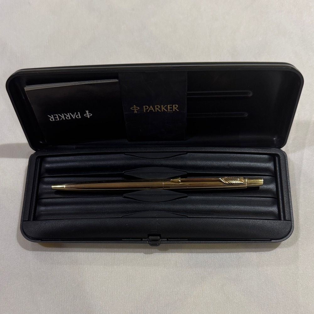 Parker Gold Ballpoint Pen in Black Case